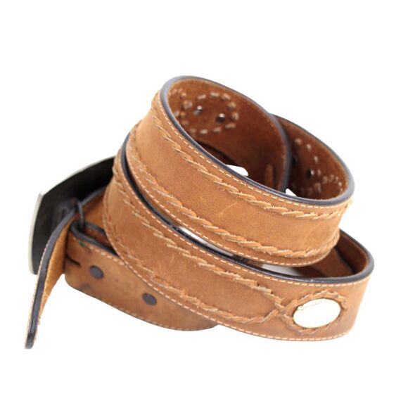 Silver Creek TAN BROWN GENUINE LEATHER 1 3/8"Wd CASUAL DRESS MEN'S BELT 40 (t74 - Picture 3 of 14